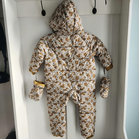 Rylee + Cru Puffer Winter SnowSuit Hood Mittens Gardenia  Floral 2-3Y EUC $142 - Picture 9 of 11